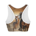Running Wild Horses Print Women's Sports Bra