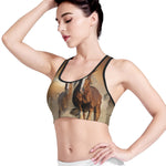 Running Wild Horses Print Women's Sports Bra
