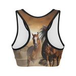 Running Wild Horses Print Women's Sports Bra