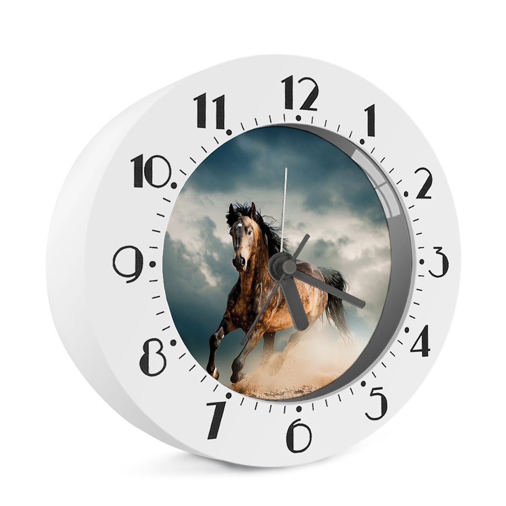 Running Wild Stallion Horse Print Alarm Clock