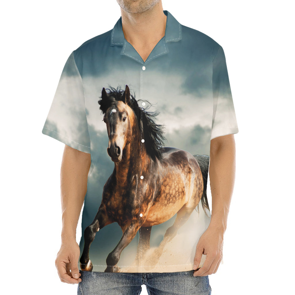 Running Wild Stallion Horse Print Aloha Shirt