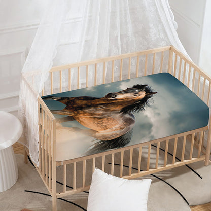 Running Wild Stallion Horse Print Baby Crib Sheet