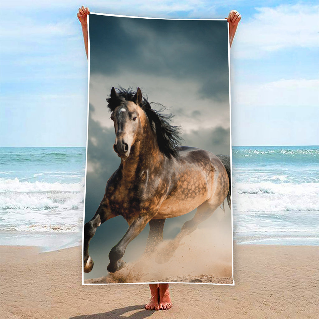 Running Wild Stallion Horse Print Beach Towel