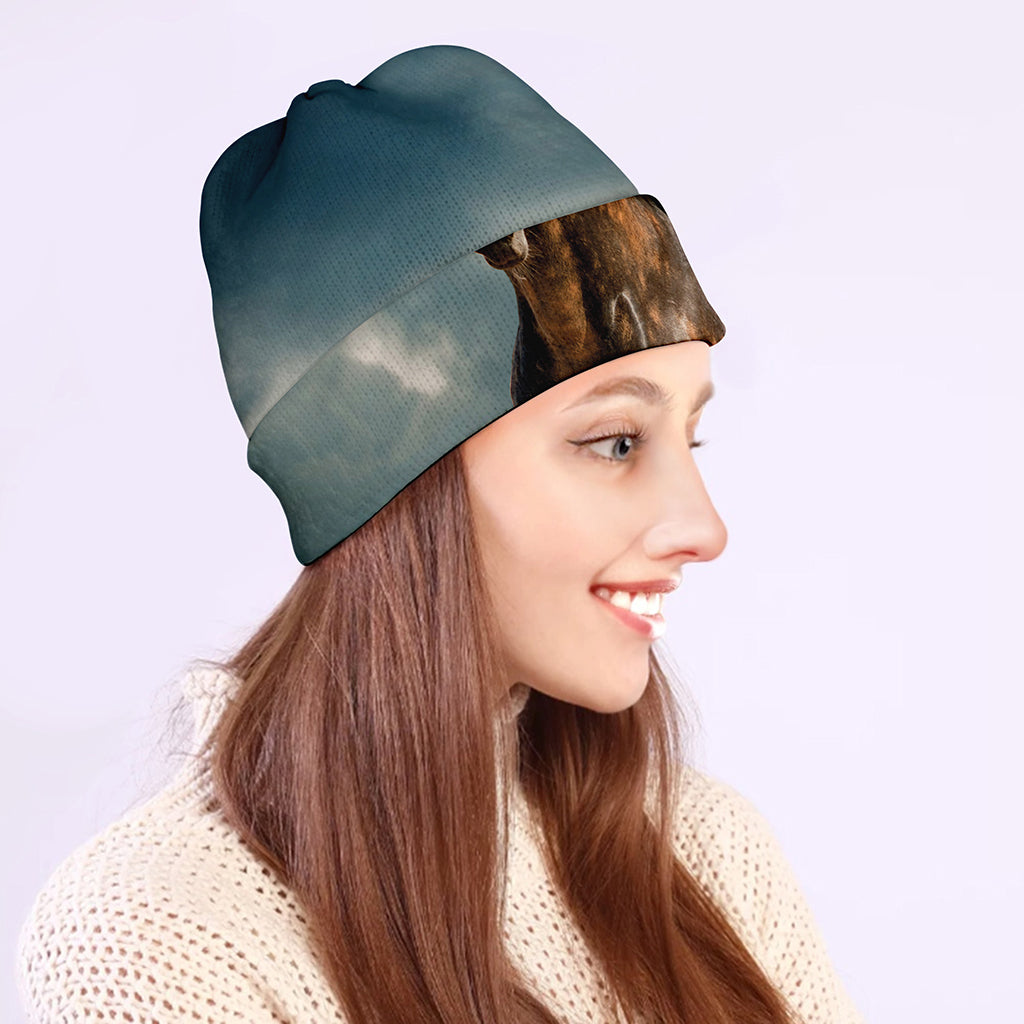 Running Wild Stallion Horse Print Beanie