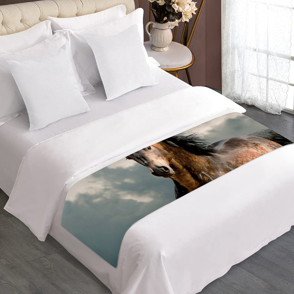 Running Wild Stallion Horse Print Bed Runner