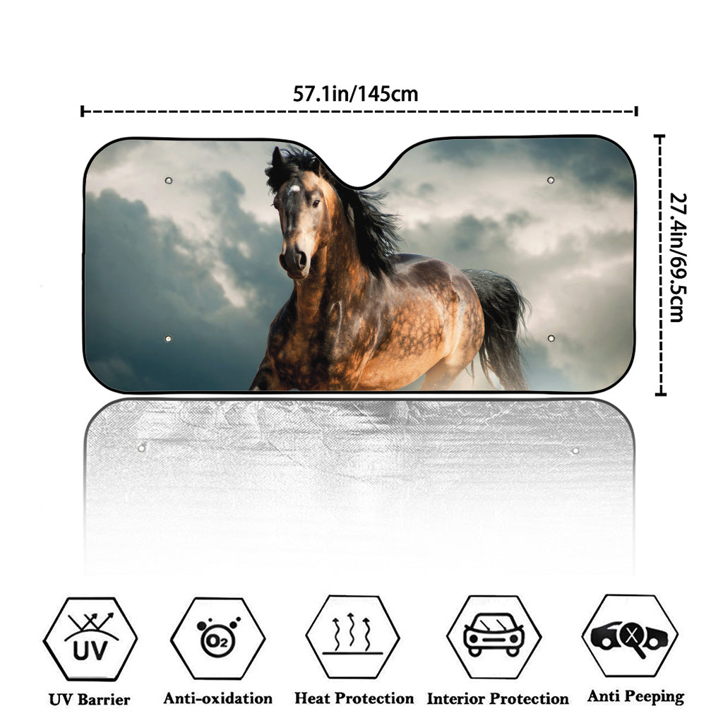 Running Wild Stallion Horse Print Car Windshield Sun Shade