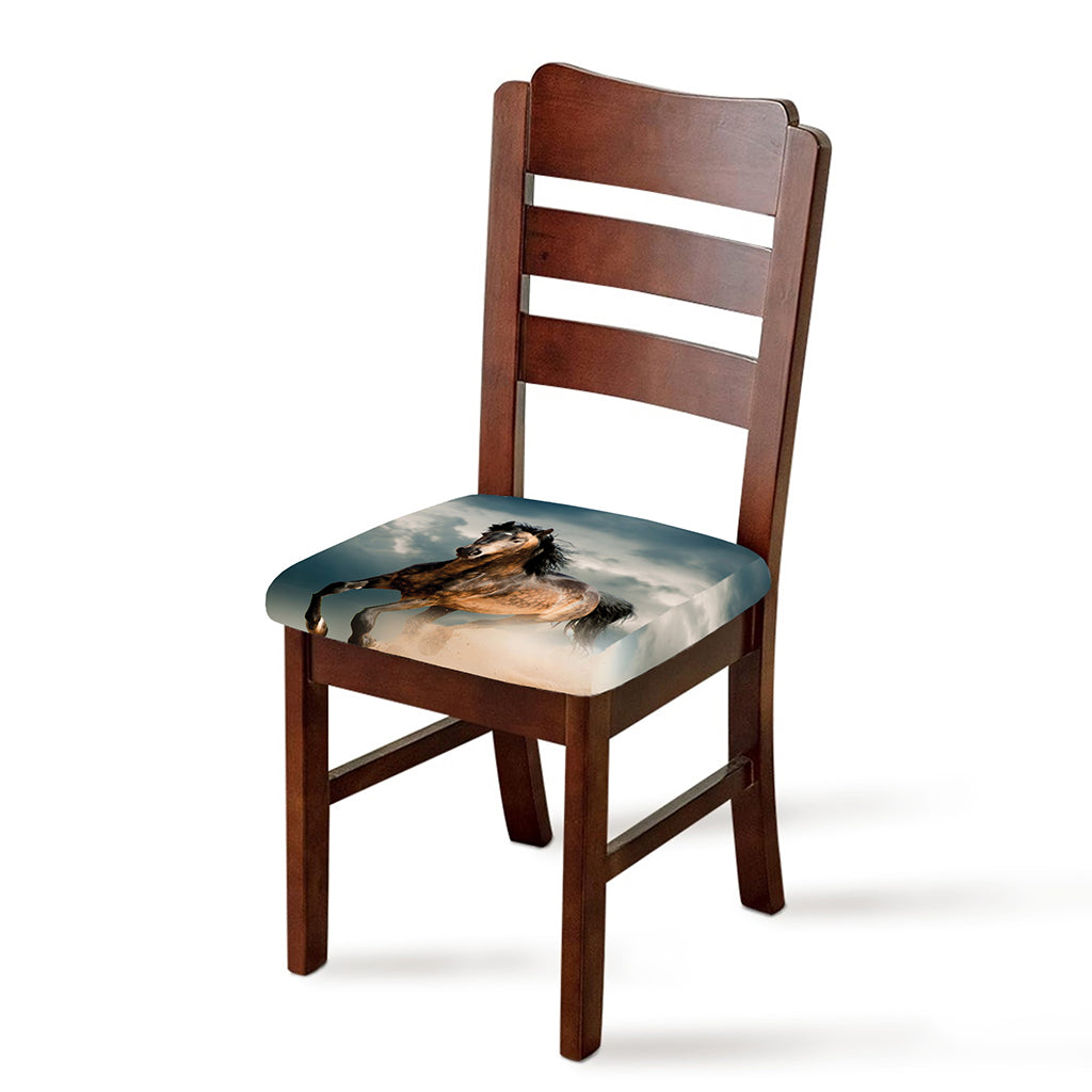 Running Wild Stallion Horse Print Chair Cushion Cover