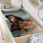 Running Wild Stallion Horse Print Changing Pad Cover