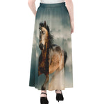 Running Wild Stallion Horse Print Chiffon Maxi Skirt