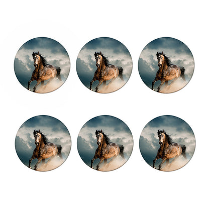 Running Wild Stallion Horse Print Coaster Set