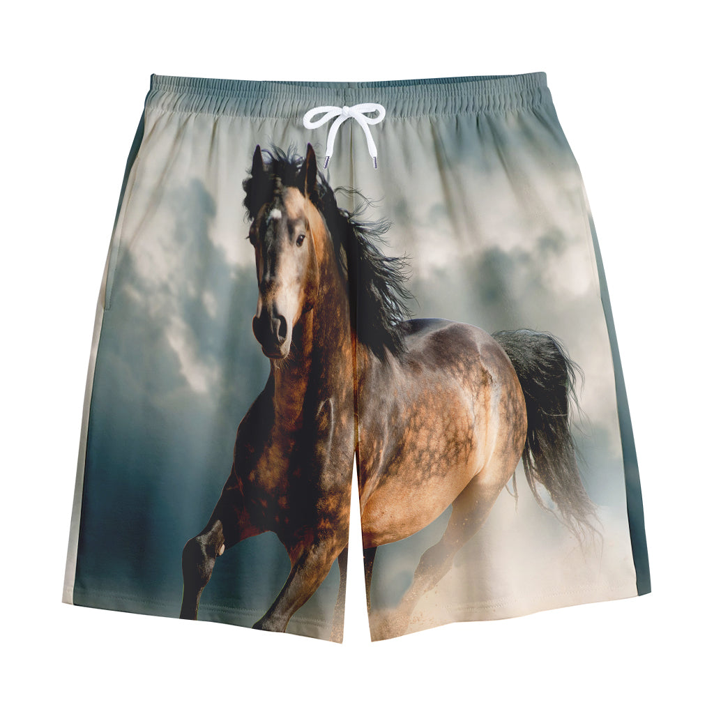 Running Wild Stallion Horse Print Cotton Shorts