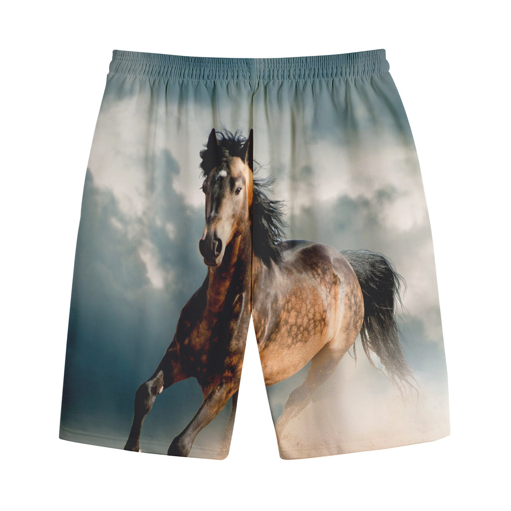 Running Wild Stallion Horse Print Cotton Shorts