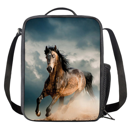 Running Wild Stallion Horse Print Crossbody Lunch Bag