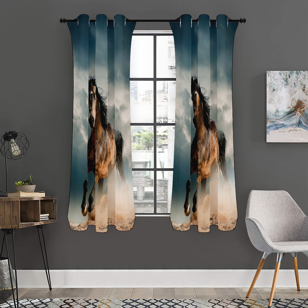 Running Wild Stallion Horse Print Curtain