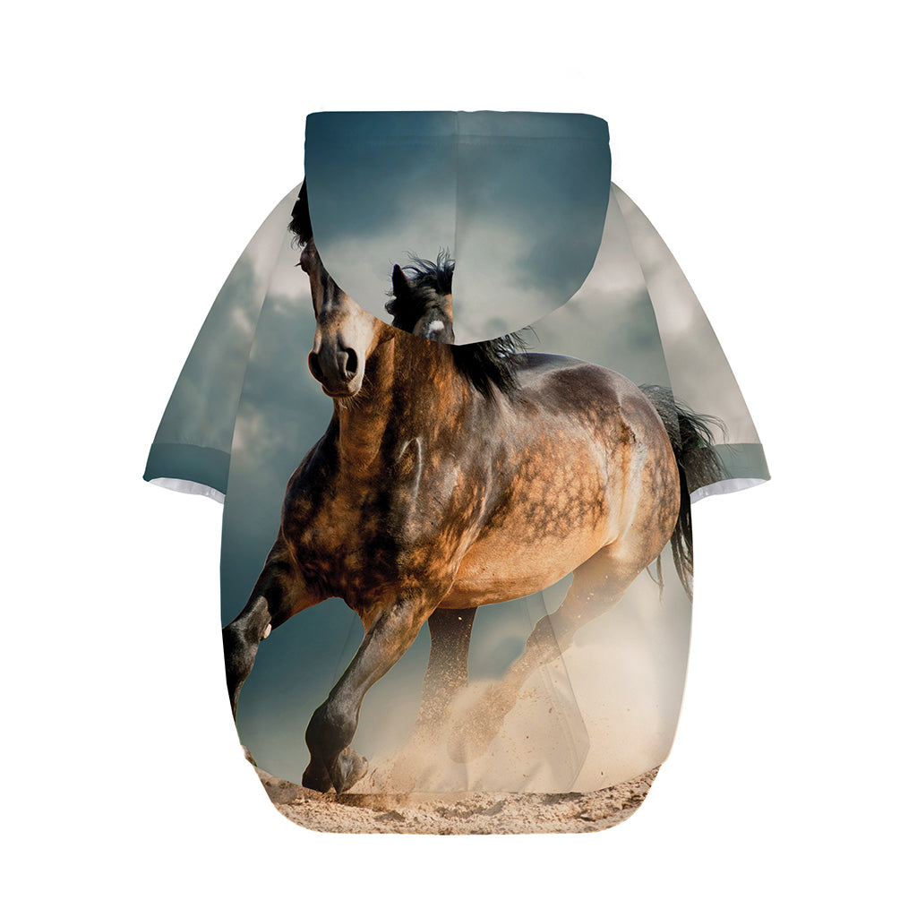 Running Wild Stallion Horse Print Dog Zip Up Hoodie