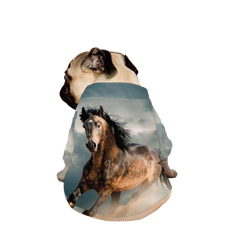Running Wild Stallion Horse Print Dog Zip Up Jacket