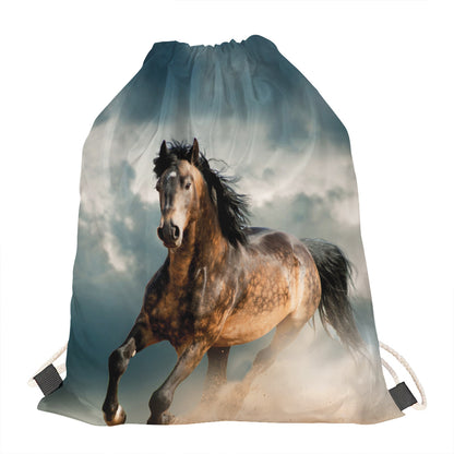 Running Wild Stallion Horse Print Drawstring Bag