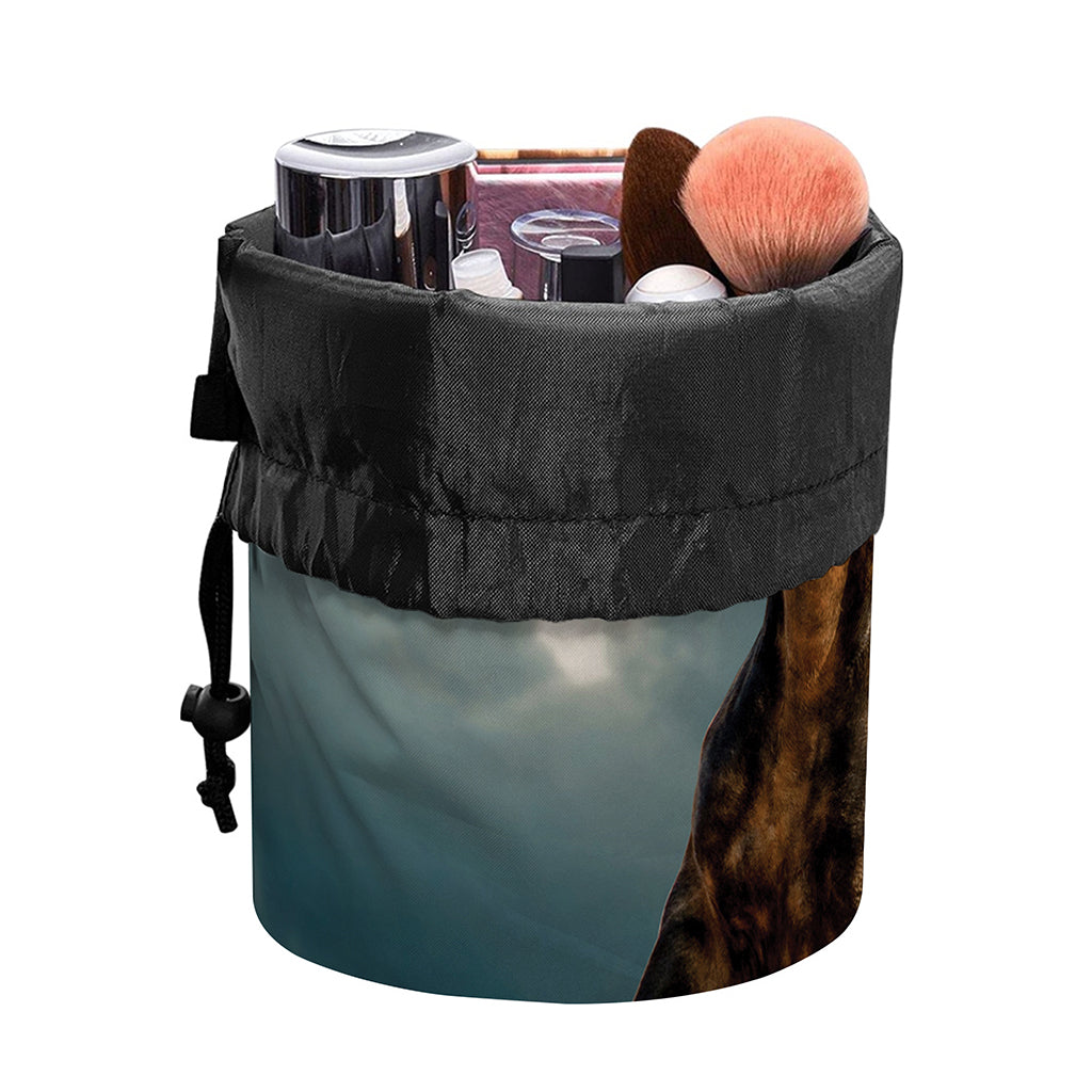 Running Wild Stallion Horse Print Drawstring Makeup Bag