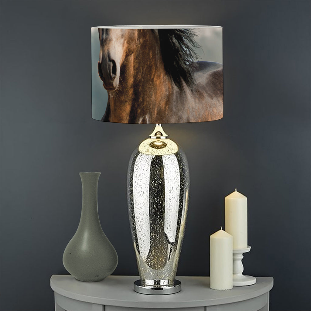 Running Wild Stallion Horse Print Drum Lamp Shade