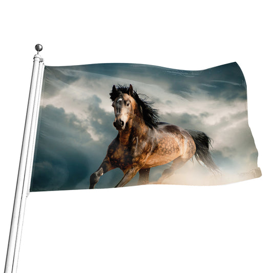 Running Wild Stallion Horse Print Flag