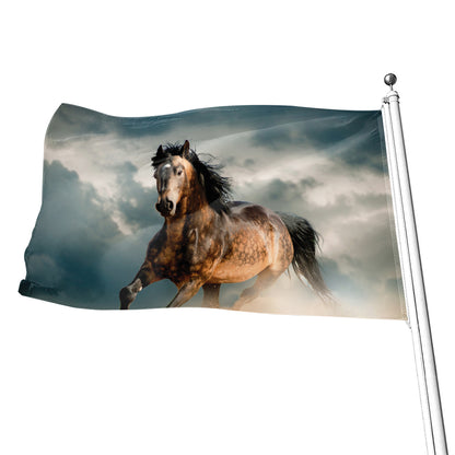 Running Wild Stallion Horse Print Flag