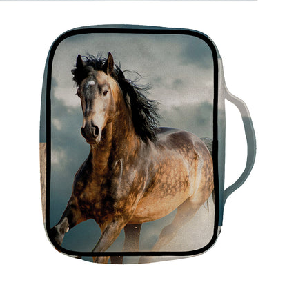 Running Wild Stallion Horse Print Front Pocket Bible Bag
