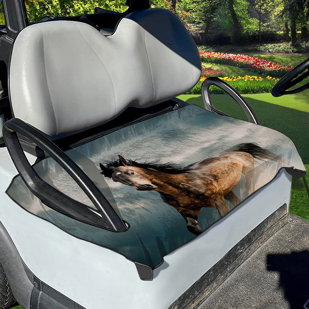 Running Wild Stallion Horse Print Golf Cart Seat Cover