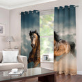 Running Wild Stallion Horse Print Grommet Curtains