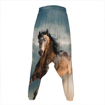 Running Wild Stallion Horse Print Hammer Pants