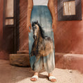 Running Wild Stallion Horse Print Harem Pants