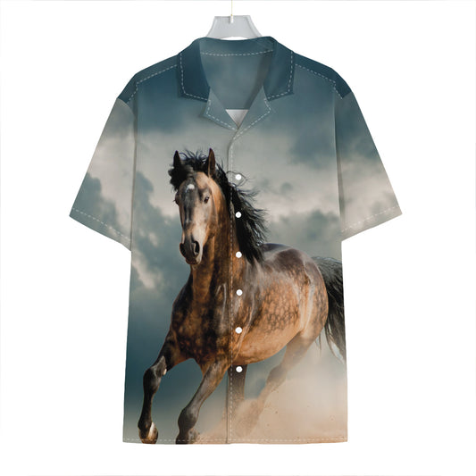 Running Wild Stallion Horse Print Hawaiian Shirt
