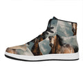 Running Wild Stallion Horse Print High Top Leather Sneakers