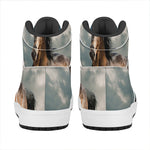 Running Wild Stallion Horse Print High Top Leather Sneakers