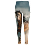 Running Wild Stallion Horse Print High-Waisted Pocket Leggings