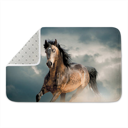 Running Wild Stallion Horse Print Indoor Door Mat
