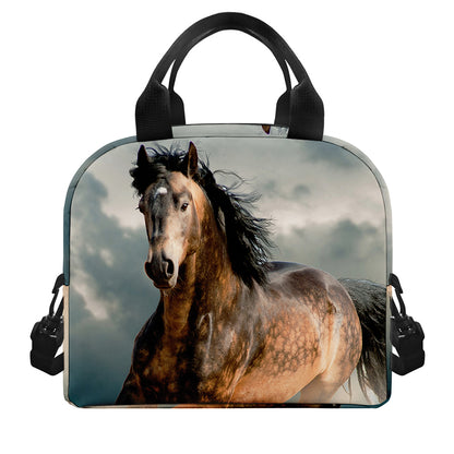 Running Wild Stallion Horse Print Insulated Lunch Bag