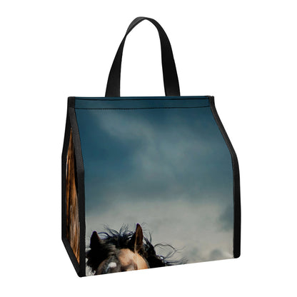 Running Wild Stallion Horse Print Insulated Lunch Tote