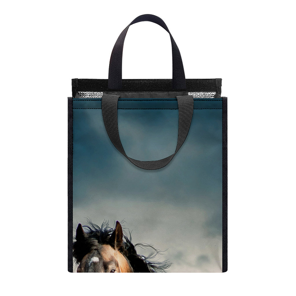 Running Wild Stallion Horse Print Insulated Lunch Tote