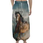Running Wild Stallion Horse Print Lantern Pants