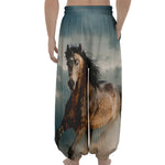 Running Wild Stallion Horse Print Lantern Pants