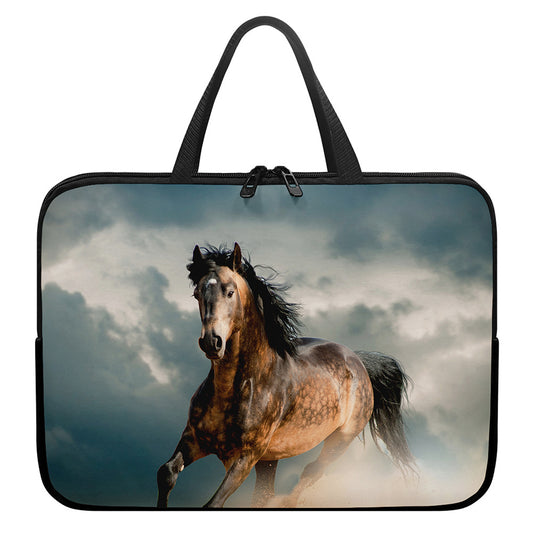 Running Wild Stallion Horse Print Laptop Sleeve With Handle