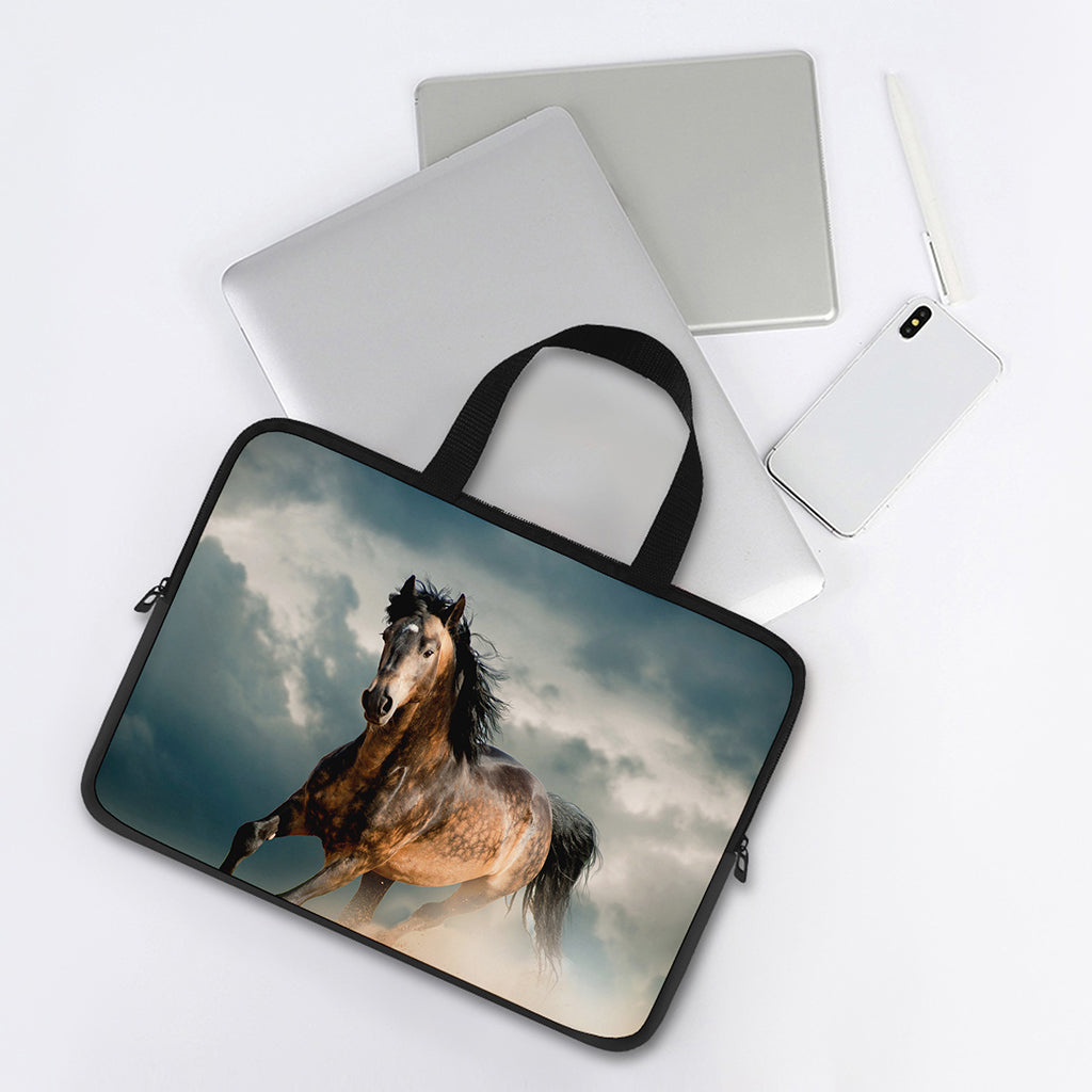 Running Wild Stallion Horse Print Laptop Sleeve With Handle