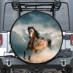 Running Wild Stallion Horse Print Leather Spare Tire Cover