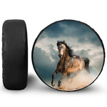 Running Wild Stallion Horse Print Leather Spare Tire Cover