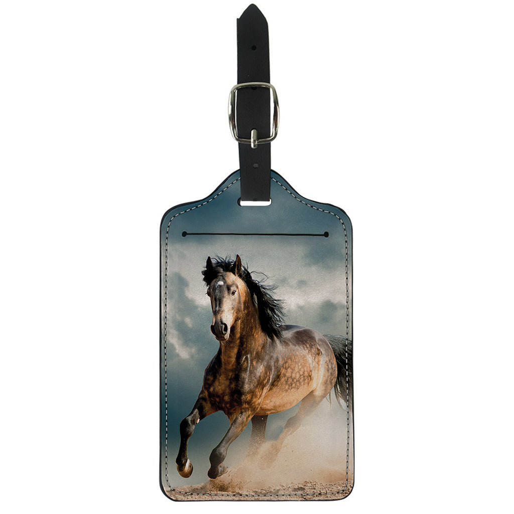 Running Wild Stallion Horse Print Luggage Tag