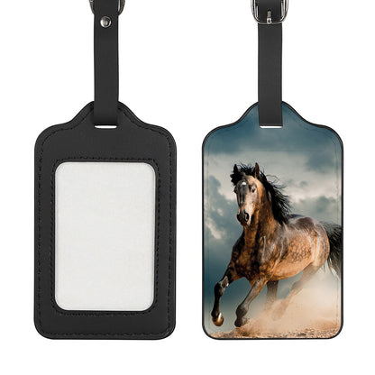 Running Wild Stallion Horse Print Luggage Tag