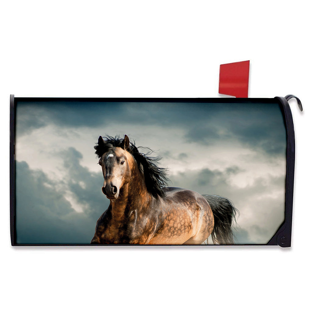 Running Wild Stallion Horse Print Mailbox Cover