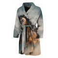Running Wild Stallion Horse Print Men's Bathrobe