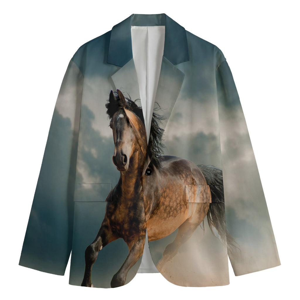 Running Wild Stallion Horse Print Men's Blazer