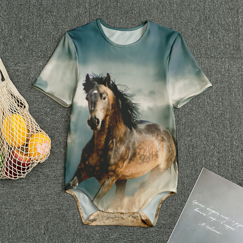 Running Wild Stallion Horse Print Men's Bodysuit